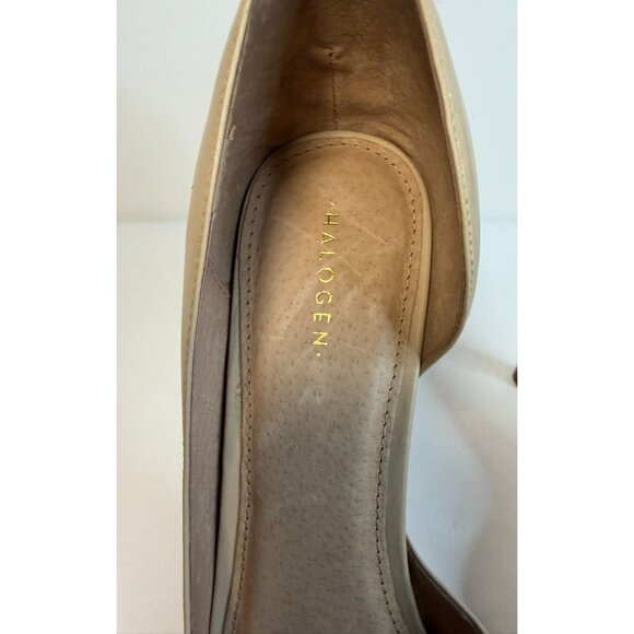 Halogen D'Orsay Heels Womens Size 9.5 Nude Leather Pointed Toe Stilettos Dressy - Picture 11 of 14